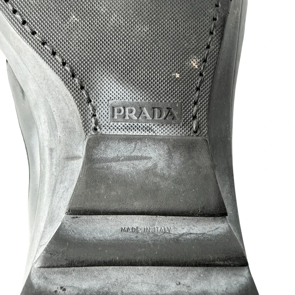 Prada Mens Black Leather High Top Boots 2T 1323 Size‎ 9